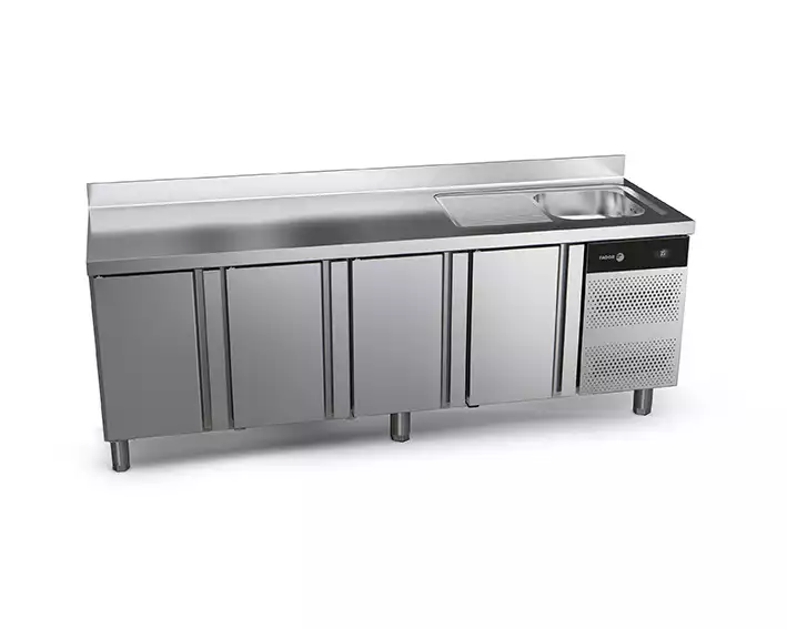 Table réfrigérée positive avec évier