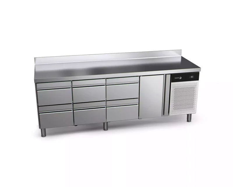 Table réfrigérée positive 1 porte + 6 tiroirs